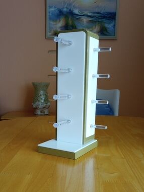 Gold & White Eyeglasses Organizer Tower